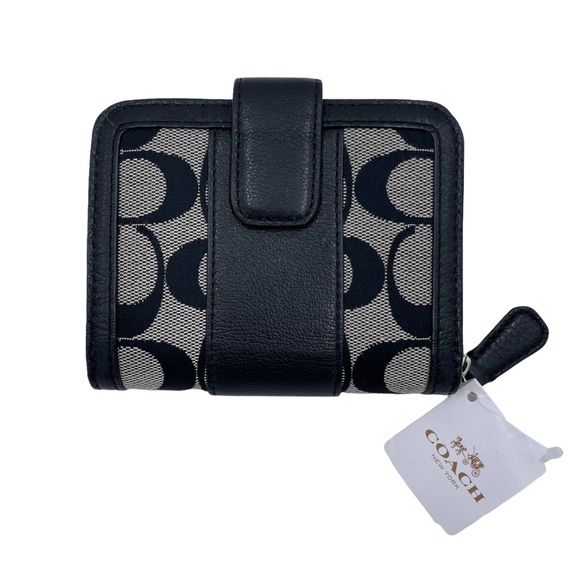 🖤Authentic COACH Park Signature Medium Zip Around Wallet - Black NEW🖤 - Picture 1 of 5
